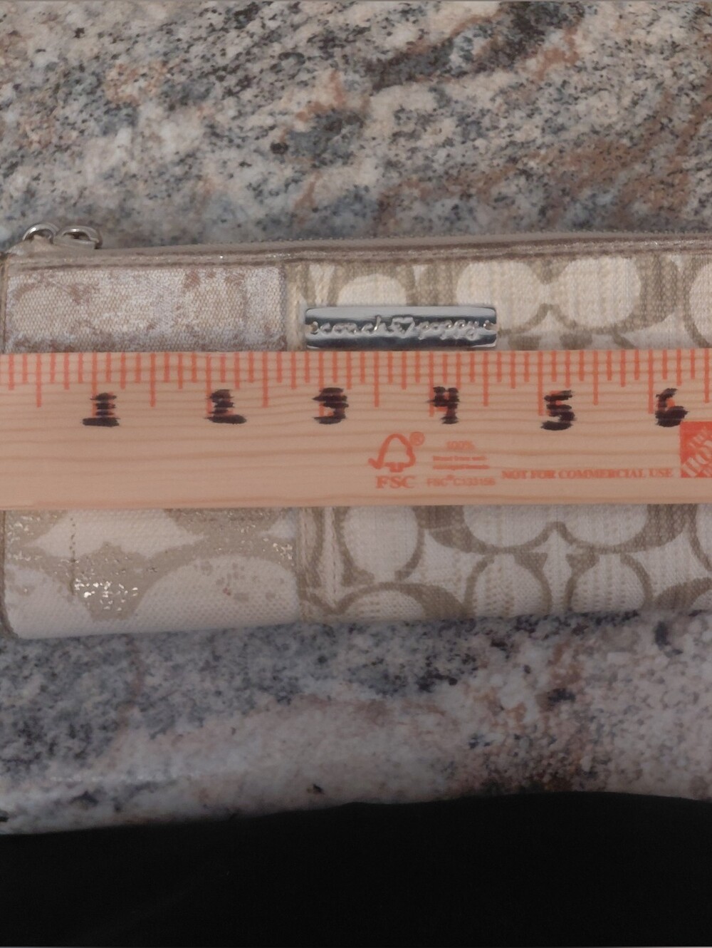 Coach Poppy Beige White Signature Zip Around Canvas Wallet - Picture 10 of 11